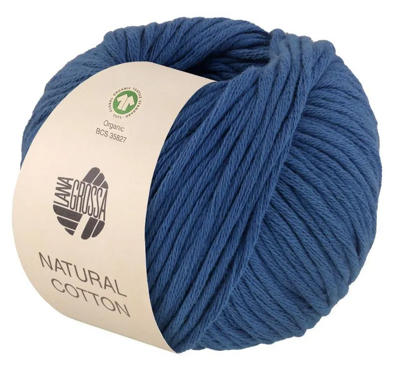 Lana Grossa Lana Grossa Natural Cotton GOTS Häkelwolle, 80 m, Blau, – Produktbild 1 von 1