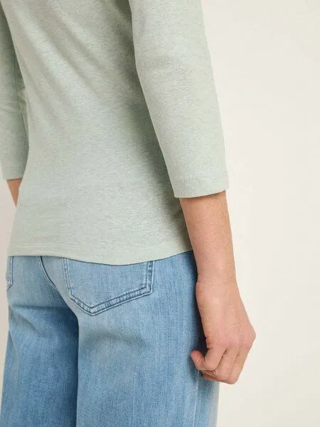 LANIUS LANIUS Wasserfallshirt (OCS) aus Hanf und Bio-Baumwolle, Aqua grey, – Produktbild 4 von 4