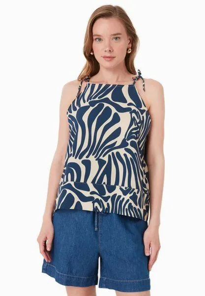 ORGANICATION ORGANICATION Top aus LENZING ECOVERO Viskose und Bio-Baumwolle mit Muster, Abstract, – Produktbild 1 von 4