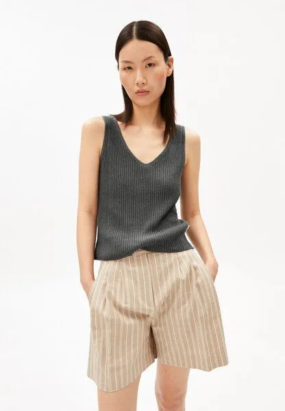ARMEDANGELS ARMEDANGELS LINEN BLEND Damen Stricktop aus Leinen-Mix, Space steel, – Produktbild 1 von 4