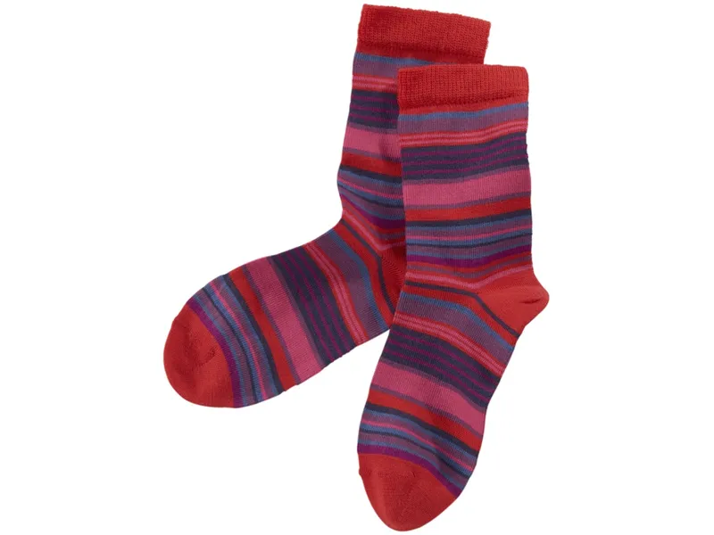 grödo Kinder Ringelsocken kirschrot Gr.5-6, Rot, mehrfarbig, – Produktbild 1 von 1