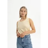 MELA Tanktop VANITA | von MELA | Fairtrade & GOTS zertifiziert, Butterblume melange gestreift, – Produktbild 1 von 1