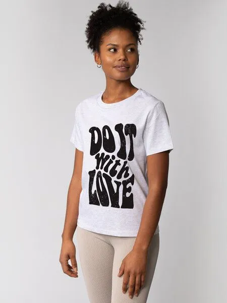 watapparel watapparel T-Shirt Frauen Do it with love, Cool heather grey, – Produktbild 2 von 2