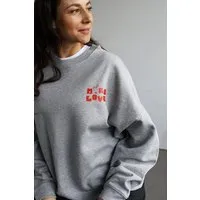 Kultgut Kultgut Kindness Sweater 100% Bio-Baumwolle - Boxistyle/ More Love, Graumeliert, – Produktbild 1 von 1