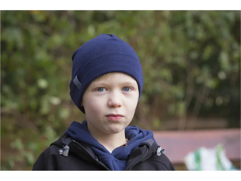 Pickapooh Pickapooh Baby und Kinder Mütze Wolle Seide marine Gr.52, Blau, – Produktbild 1 von 2
