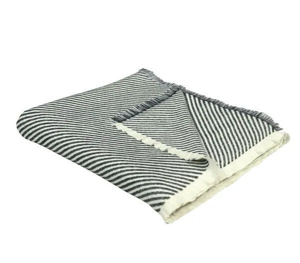 Nature by Adam Nature by Adam Kuscheldecke aus 100% Bio-Baumwolle - Made in Germany - Stripes, Dunkelgrau, – Produktbild 1 von 3