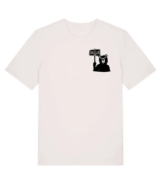 päfjes päfjes Der Bär ist DAGEGEN! Du auch? - Fair Wear Männer Unisex Bio T-Shirt Siebdruck, Vintage white (natur), – Produktbild 3 von 4
