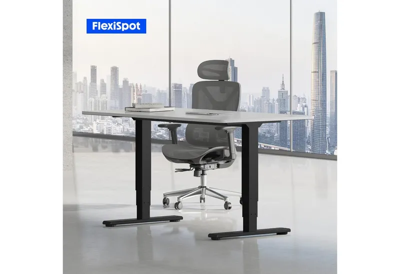 Flexispot Flexispot Schreibtisch Elektrisch Höhenverstellbarer Schreibtisch EC5 LITE mit Dualmotor (25MM einteiliger Tischplatte & 3-fach Teleskop, 4 Speicherhöhen & Antikollisionssystem), 120x80/140x80/160x80/180x80, Schwarz | weiβ, – Produktbild 2 von 5