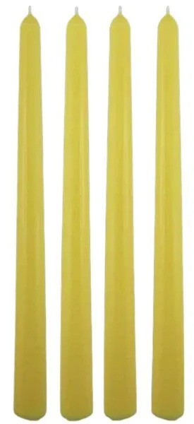 ReineNatur ReineNatur Stabkerzen aus Rapswachs– Leuchterkerzen - 4er Set - H: 24 cm, Ø 2 cm, Gelb, – Produktbild 1 von 1