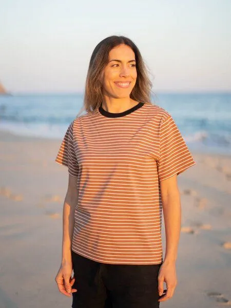 FUXBAU FUXBAU Gestreiftes Frauen T-Shirt - karamell, Karamell, – Produktbild 2 von 4
