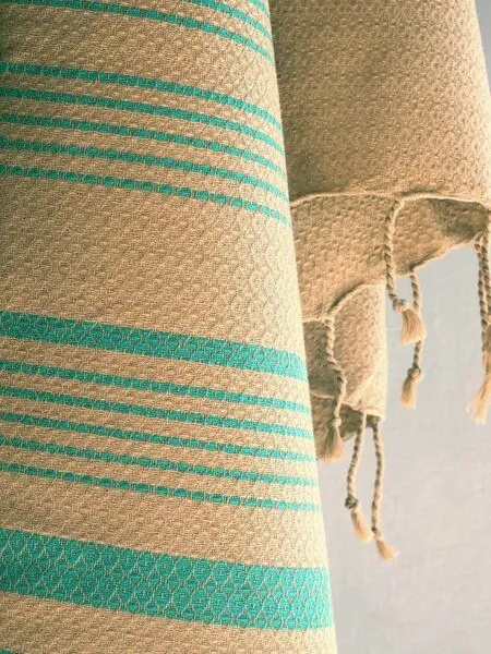 Karawan authentic Karawan authentic Fouta Sand Collection – Jacquard-Hammamtuch aus Bio-Baumwolle, Natural, – Produktbild 2 von 4