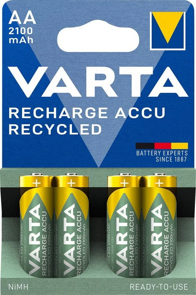 Varta Varta Ready-to-use Akku 'Recycled' Mignon AA, 1,2 V, 2.100 mAh, 4 Stk. – Produktbild 7 von 7