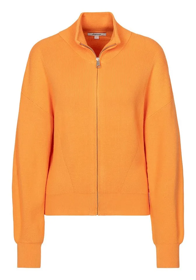ragwear ragwear Strickjacke SESSIL mit Langarm, aus Viskose und Nylon, Regular Fit, unifarben, Orange, – Produktbild 2 von 2