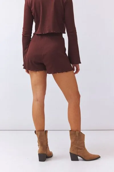 Baìge the Label Baìge the Label Baramee Short mit Rollsaum, Chocolate, – Produktbild 3 von 4