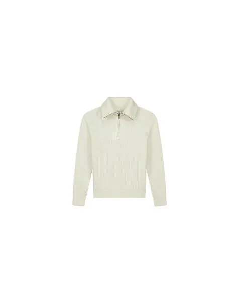Kuyichi Kuyichi Kayla Knit Half Zip Strickpullover aus Bio-Baumwolle, Off white, – Produktbild 2 von 2