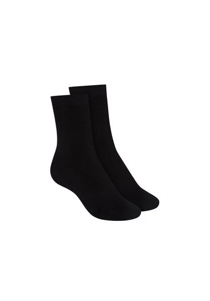 THOKKTHOKK ThokkThokk Unisex Warme Socken mittelhoch 2er-Pack aus Bio-Baumwolle, Black (schwarz), – Produktbild 1 von 2