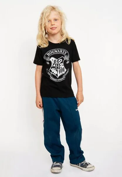 LOGOSH!RT LOGOSH!RT - Harry Potter - Hogwarts Logo (Weiß) - Bio T-Shirt - Kinder, Schwarz, – Produktbild 2 von 4