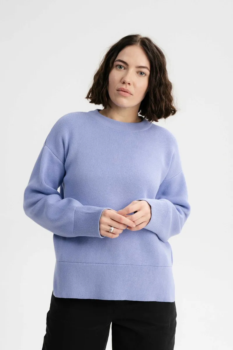 MELA MELA Damen vegan Strickpullover Faiza Forgetmenot Hellblau, Hellblau, – Produktbild 2 von 2