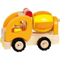 Goki goki Betonmischer aus Massivholz 17,5x9,5x10,5 cm, Gelb, orange, – Produktbild 1 von 1
