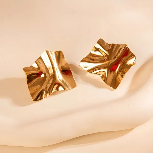 ELEKTROPULLI DIAGONAL Ohrringe Ohrstecker 28mm von Elektropulli, Gold, – Produktbild 1 von 2