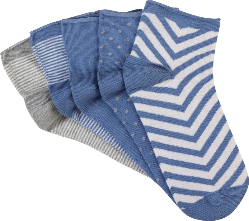 wäschepur Damen-Sneakersocken mittelblau-gemustert, Mittelblau-gemustert, – Produktbild 3 von 3