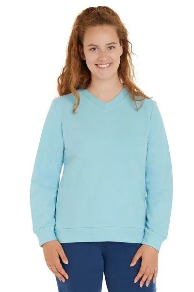 loud + proud loud + proud Damen Sweat Strukturmuster, GOTS-zertifiziert, Lagoon(blau), – Produktbild 1 von 2