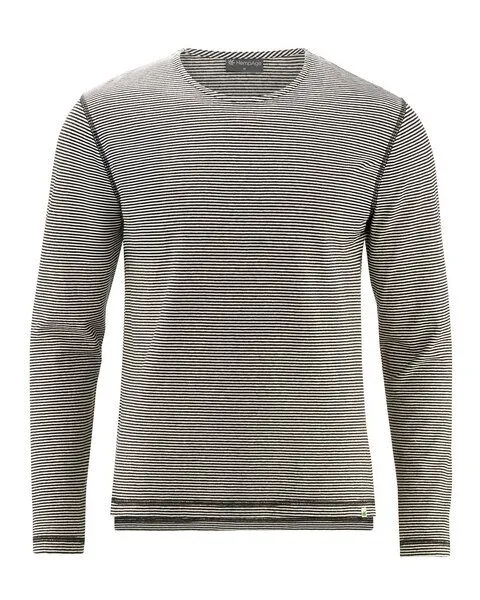 HempAge HempAge Herren Langarmshirt gestreift Hanf/Biobaumwolle, Nature(melange), – Produktbild 2 von 3