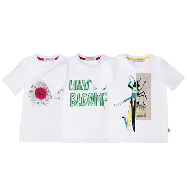 Marraine Kids Marraine Kids T-Shirt aus Bio Baumwolle mit platziertem Druck, Weiss / grün, – Produktbild 2 von 4