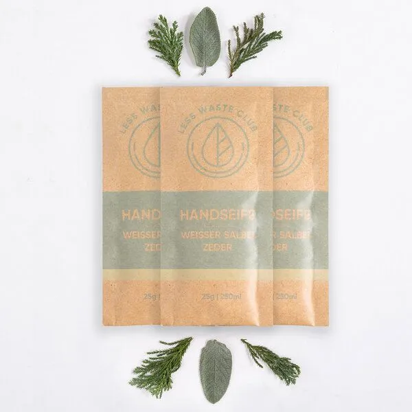 Less Waste Club Less Waste Club Handseifen "Weisser Salbei/ Zeder" Pulver 3er Set – Produktbild 1 von 4