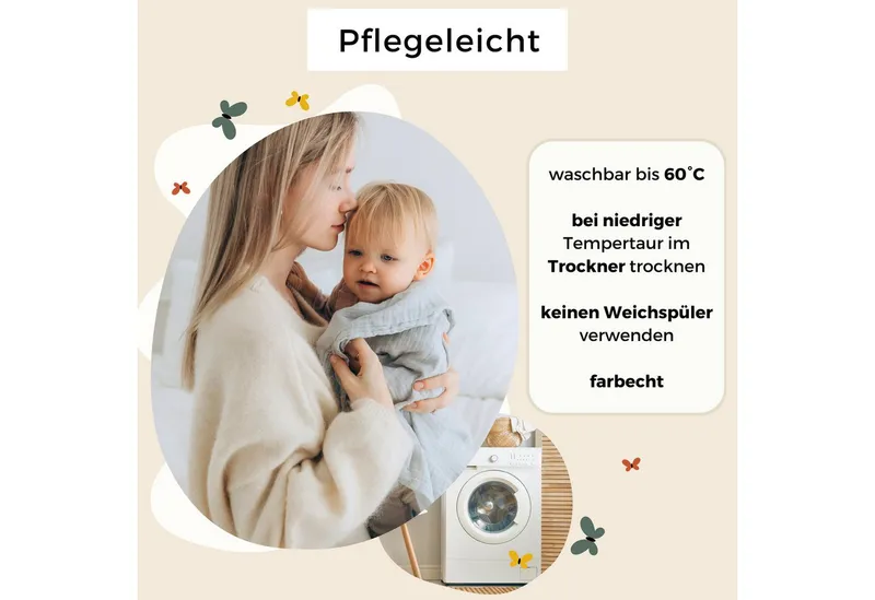 furora BABY furora BABY Spucktuch Baby Mulltücher Sets (Bio-Musselin: super soft) 80x80cm oder 25x25cm, Sehr weich, Blau|grün, – Produktbild 5 von 5