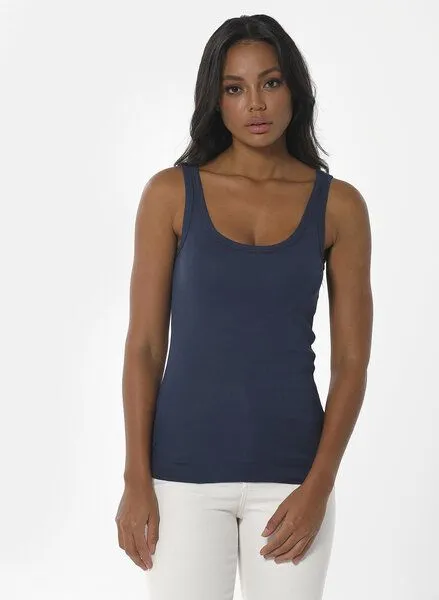ORGANICATION ORGANICATION Geripptes Basic Top aus Bio-Baumwolle, Blau(navy), – Produktbild 1 von 4
