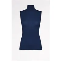 CASAGiN CASAGiN Ärmelloser Rollkragenpullover aus TENCEL und Kaschmir, Blau, – Produktbild 1 von 1
