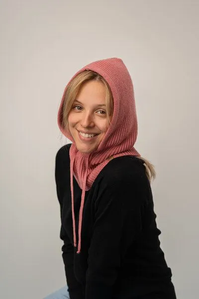 Kopyto Kopyto Feinstrick Balaclava CAPYBARA Plüsch Wollkapuze 100% Merinowolle RWS-zertifiziert Eco, Rosa, – Produktbild 3 von 4