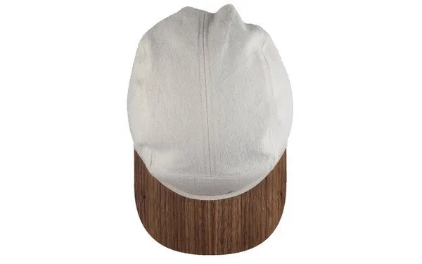 Lou-i Lou-i Canvas Cap weiß mit edlem Holzschirm - Made in Germany - Sehr bequem – Produktbild 3 von 4