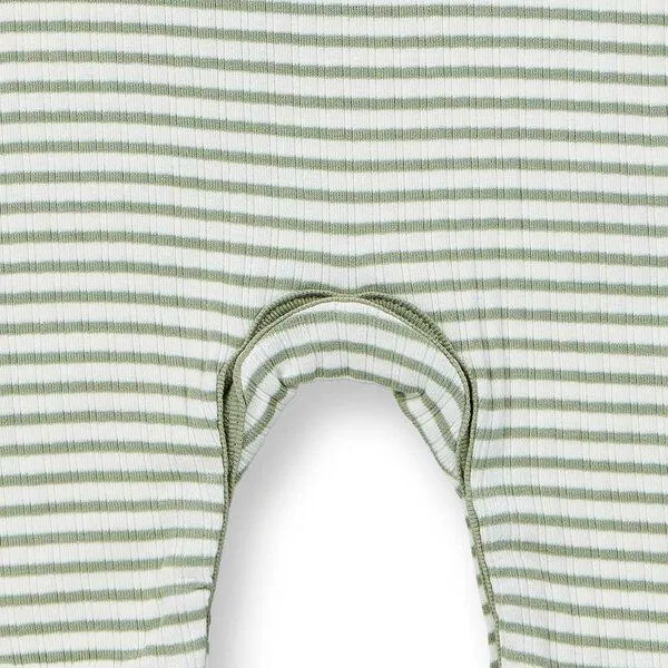 Sense Organics sense-organics Baby Strampler geringelt, Modell TONA, Salbeigrün-weiß geringelt, – Produktbild 4 von 4