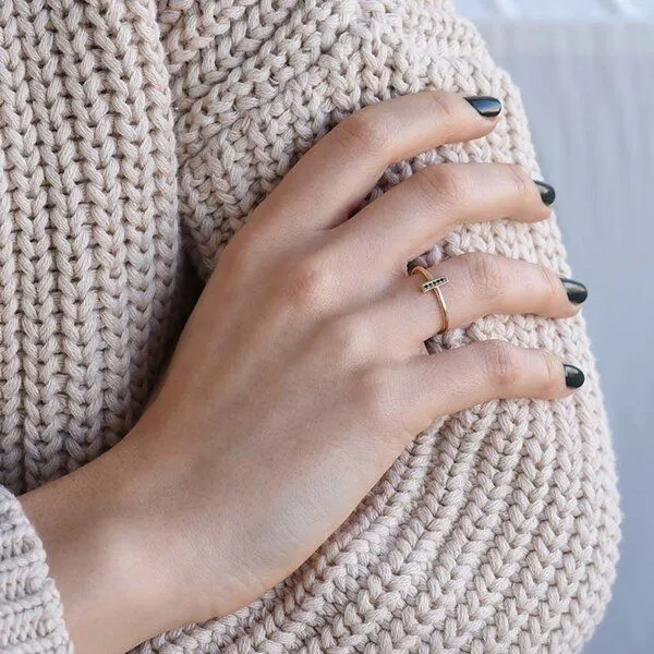 Eppi Eppi Goldener Ring mit schwarzen Diamanten Mahir, Rosa, – Produktbild 3 von 4