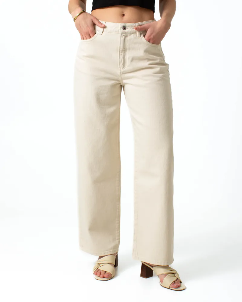 Kuyichi Kuyichi Damen vegan Jeans Loose Lucy Ecru, Beige, – Produktbild 1 von 2