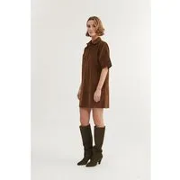 Basic Apparel Basic Apparel Polo Cord-Kleid ISA aus Bio-Baumwolle GOTS, Braun (desert palm), – Produktbild 1 von 1