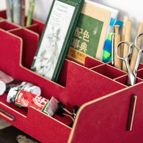 WERKHAUS WERKHAUS Schreibtisch-Organizer Basic, Dunkelrot, – Produktbild 4 von 5