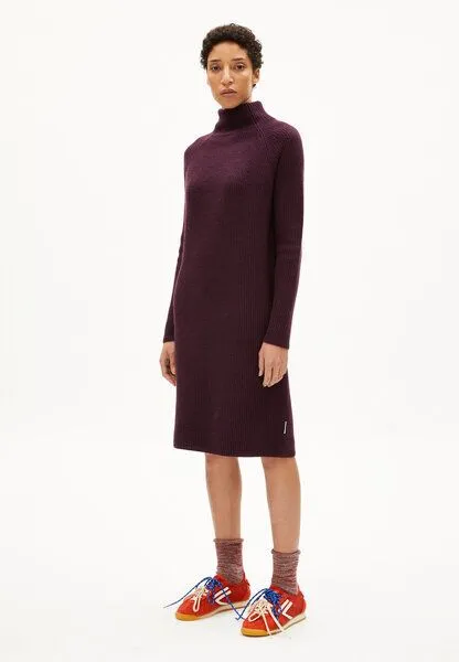 ARMEDANGELS ARMEDANGELS Millaana Damen Strickkleid Relaxed Fit aus Bio-Woll Mix, Dark cranberry, – Produktbild 4 von 4