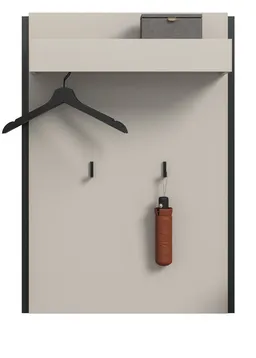 Inn.Furn Garderobenpaneel Nevia (Wandgarderobe in Kaschmir / Sand mit Schwarz, 75 x 106 cm), mit 5 Kleiderhaken und Kleiderstange – Produktbild 1 von 1
