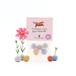 Die Stadtgärtner Die Stadtgärtner 5 bunte Blumenmurmeln mit Wildblumensaatgut im Tütchen | Für Aufmunterung, Kindergeburtstage & als kreatives Mitbringsel – Produktbild 1 von 1