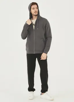 ORGANICATION ORGANICATION Herren vegan Sweatjacke Dunkelgrau – Produktbild 1 von 1