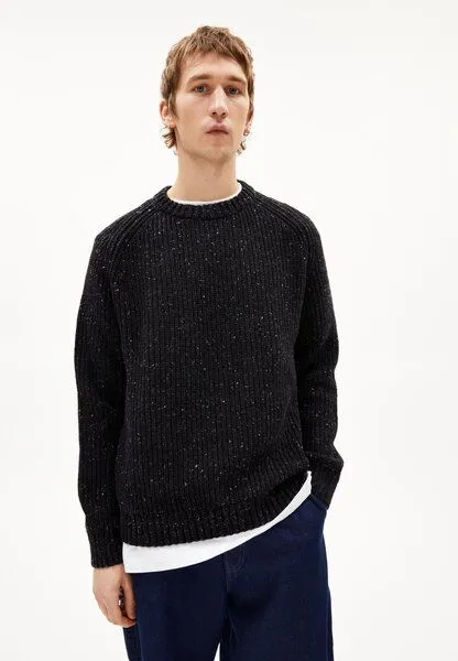 ARMEDANGELS ARMEDANGELS Kiaano Tweed Herren Pullover aus recyclem Bio-Woll Mix, Black-oatmilk tweed, – Produktbild 2 von 3
