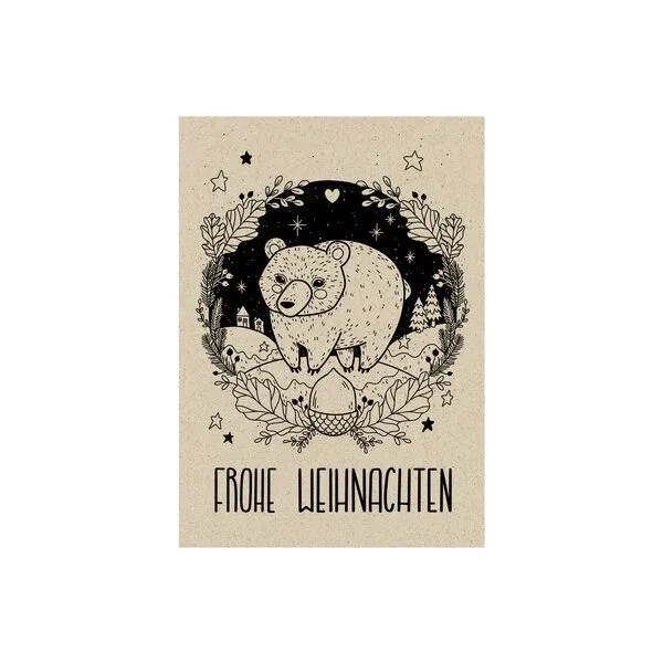 matabooks® matabooks® Vintage A6 Postkarte aus nachhaltigem Graspapier, Frohe weihnachten, – Produktbild 1 von 1