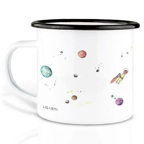 LIGARTI Emaille Tasse – Lotti In Space – LIGARTI Tiermanufaktur – Produktbild 2 von 4