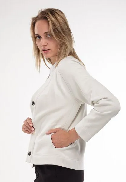 Alma & Lovis Alma & Lovis Softe Sommer-Sweatjacke aus Bio-Baumwolle | Cosy Jacket, Ecru (weiß), – Produktbild 3 von 4