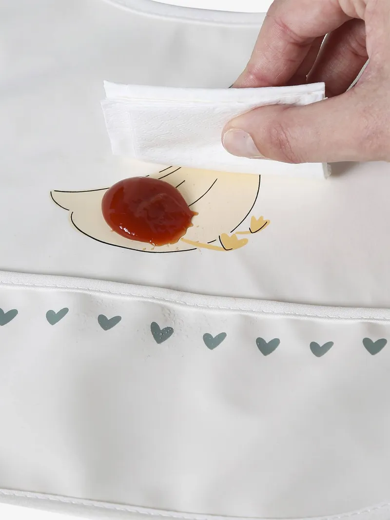 Vertbaudet Baby Lätzchen mit Auffangtasche, Weiß, – Produktbild 4 von 4