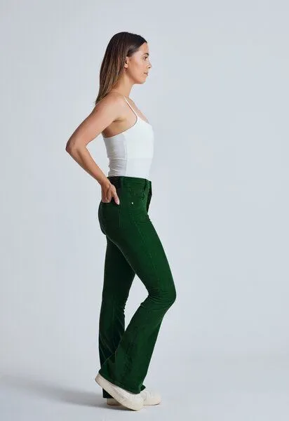 Flax and Loom Flax and Loom Cord Schlaghose Skinny Fit Modell: Mavis, Winter green, – Produktbild 2 von 6
