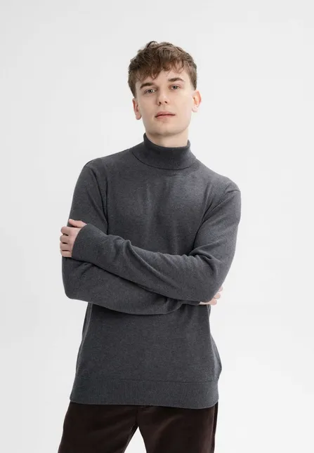 MELA Rollkragen Pullover Modell: Kanja GOTS, Anthrazit, – Produktbild 1 von 1
